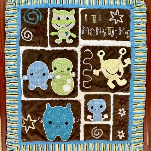 Cocalo Lil Monsters Peek-a-Boo Monster Baby Nursery Crib Bedding Set - Picture 2 of 6